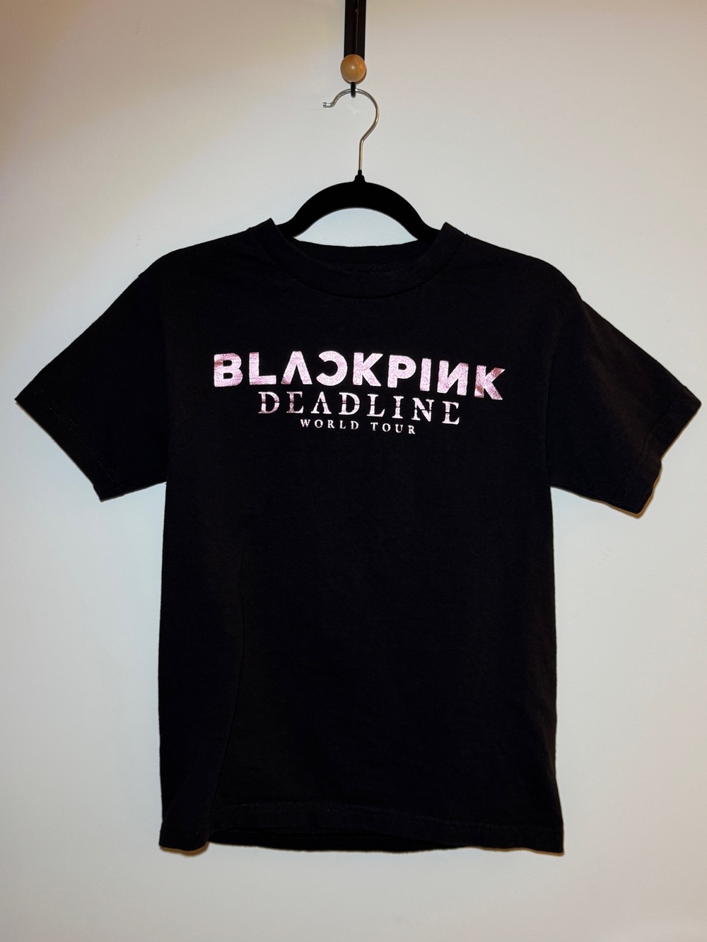BLACKPINK Deadline World Tour Tee Black Pink Logo Size S
